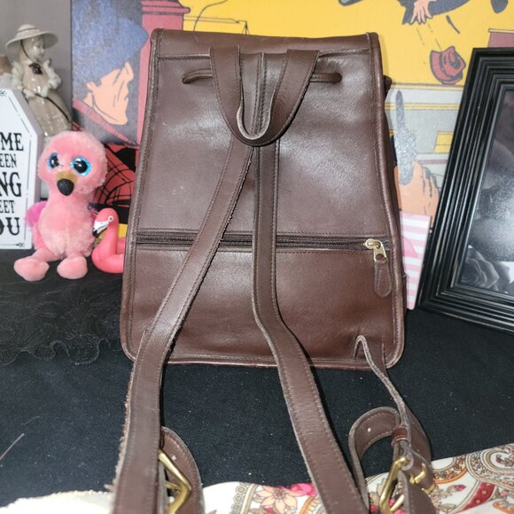PRICE DROP Coach Womens Backpack Brown Square Turnlock Pockets Adjustable Strap - Picture 8 of 16